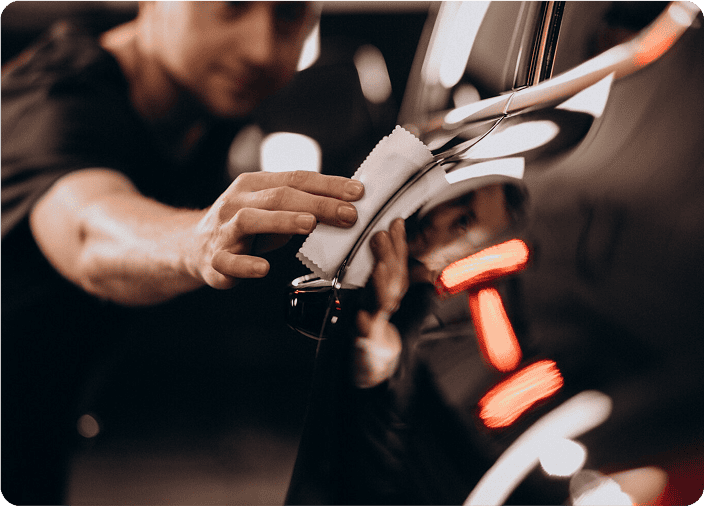 Refining the finish of a protected vehicle