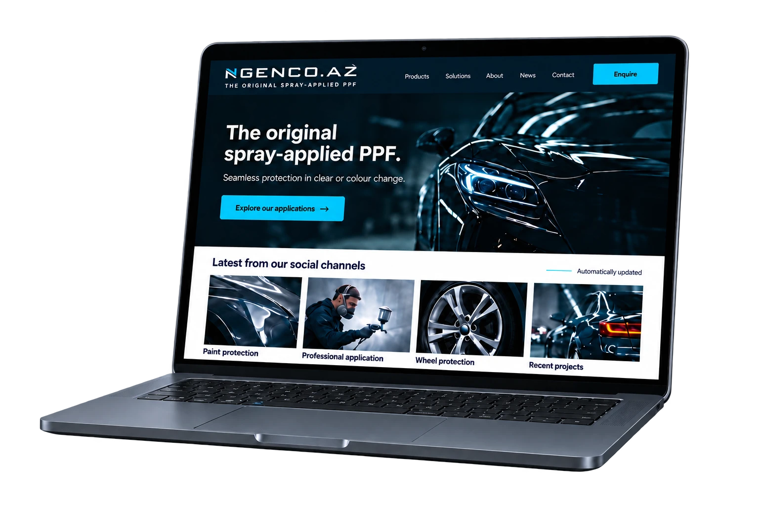 Illustrative local Ngenco distributor website displayed on a laptop