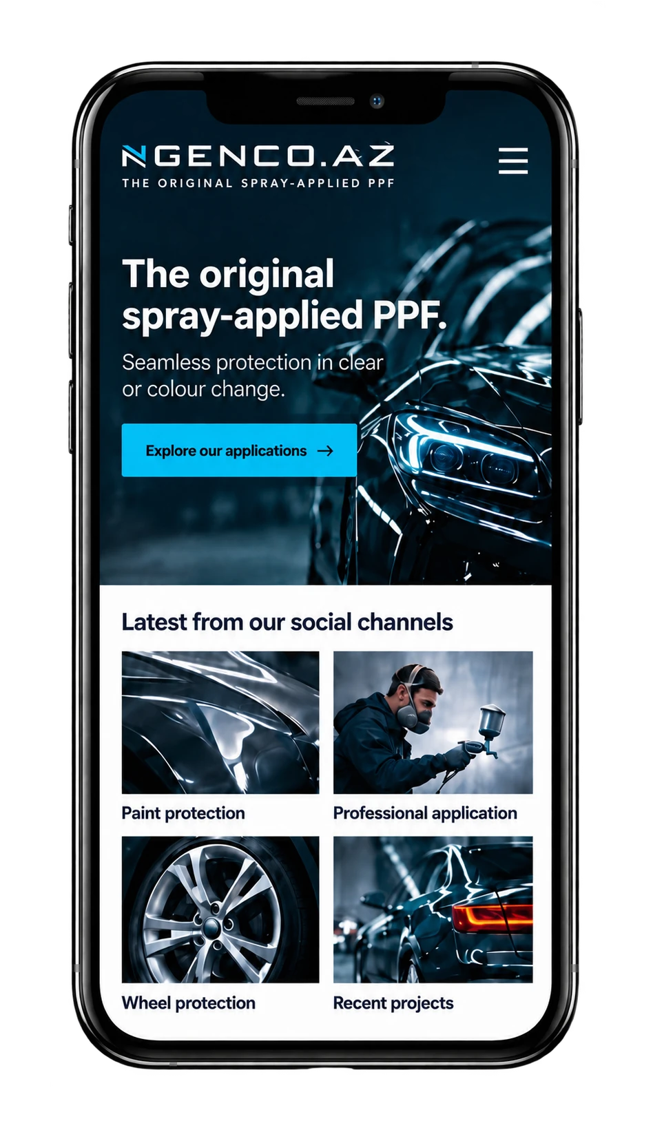 The local Ngenco distributor website adapted for a mobile phone