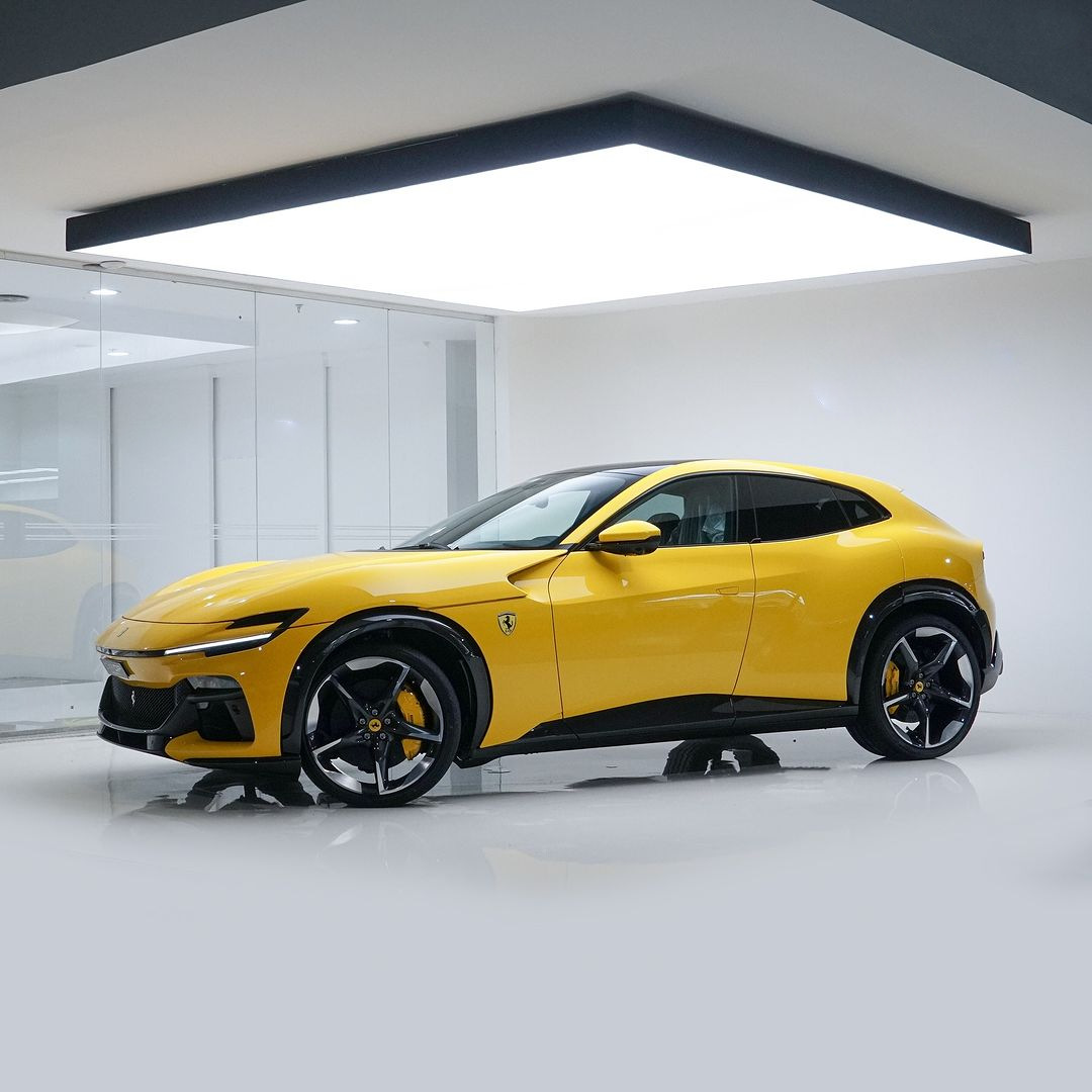 Yellow Ferrari Purosangue in the Ngenco application studio